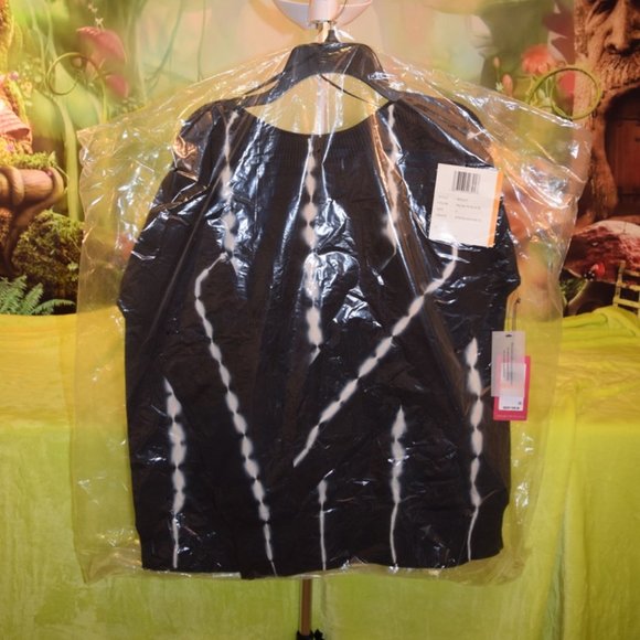 Vince Camuto Rich Black Tie-Dye Boatneck Tee S - Picture 1 of 9